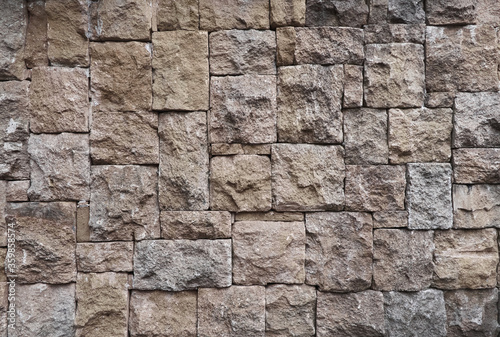 Stone wall from small square parts