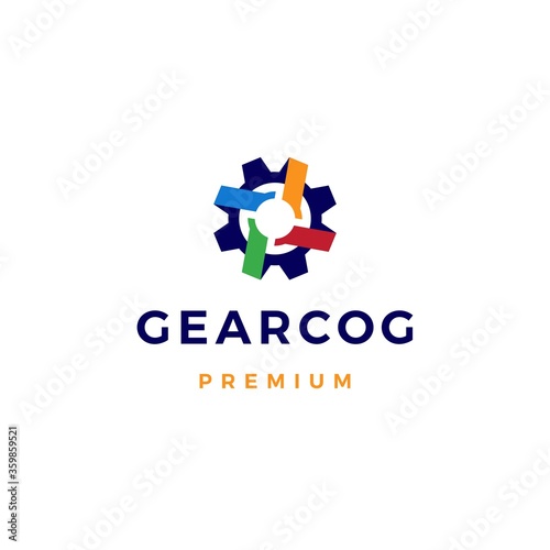 gear cog cogs logo vector icon illustration