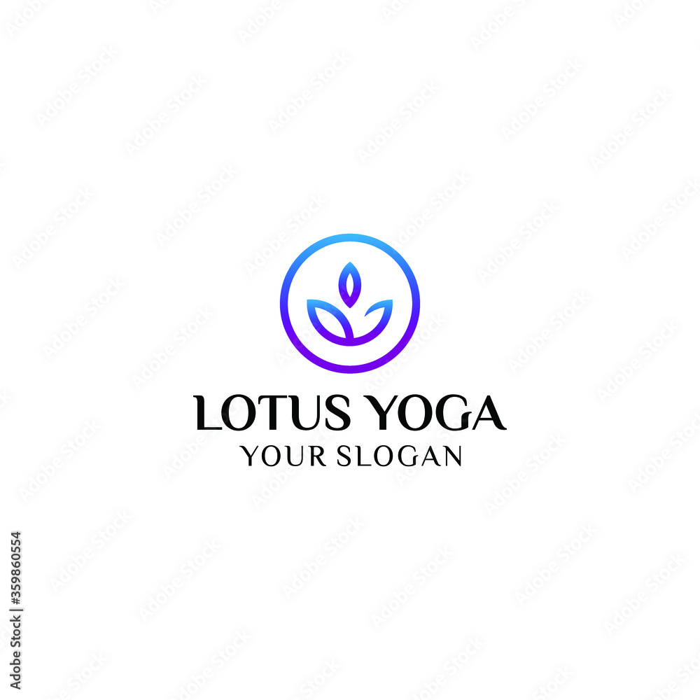 stock logo yoga design. human meditation in lotus flower vector illustration stock logo yoga design. human meditation in lotus flower vector illustration