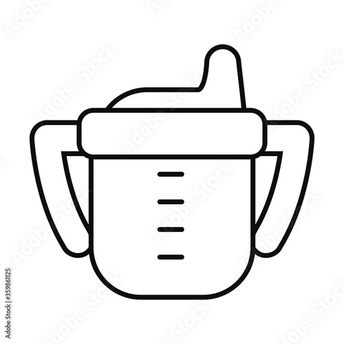 baby cup icon, line style