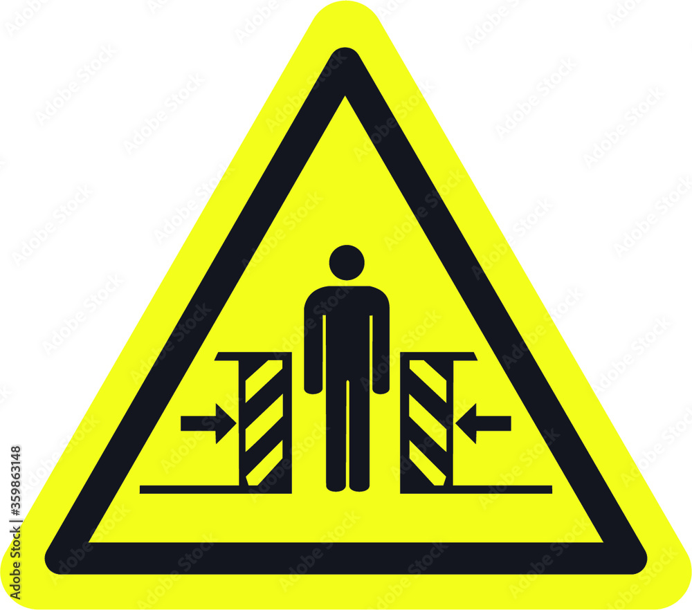 Crush risk warning sign Crush risk warning sign