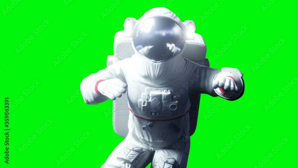 Astronaut levitation in space. Green screen. Realistic 4k animation. Astronaut levitation in space. Green screen. Realistic 4k animation.