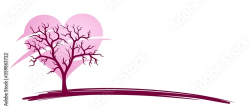 A tree symbol with a red heart.