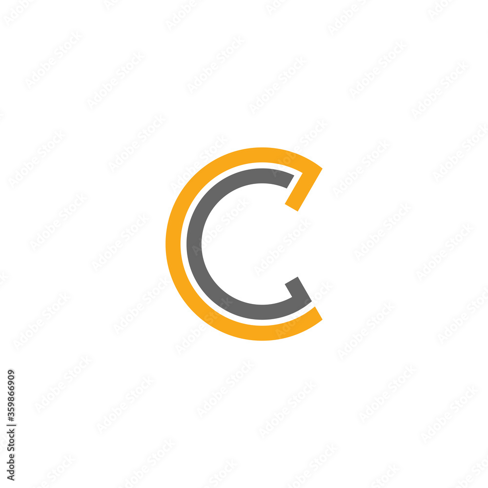 initial letter C logo, line art style design template initial letter C logo, line art style design template