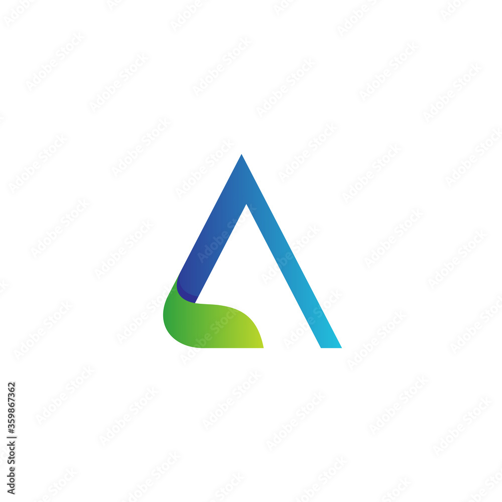 initial letter A logo, line art style design template initial letter A logo, line art style design template