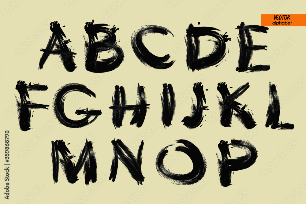 art sketched stylization alphabet in vector, black grungy font, part 1 art sketched stylization alphabet in vector, black grungy font, part 1