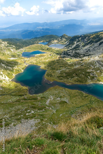 Panoramic view of The Seven Rila Lakes, Bulgaria photo