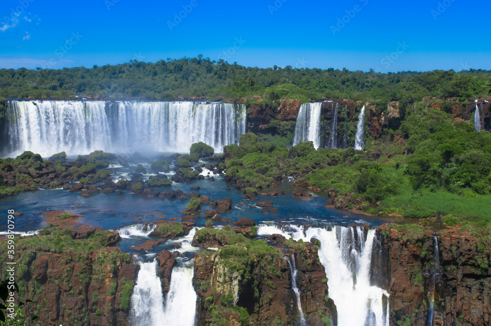 Foz do Iguazu, BRAZIL - FEBRUARY 24, 2018: Foz do Iguazu. Is a touristic town and waterfalls at Brazil.