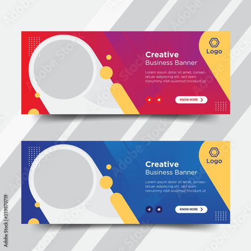 Creative business web banner design for social media post promotion 	