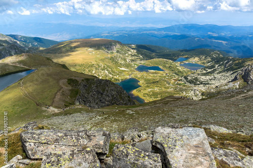 Panoramic view of The Seven Rila Lakes, Bulgaria