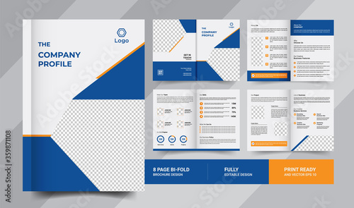 8 pages company profile brochure templates design 