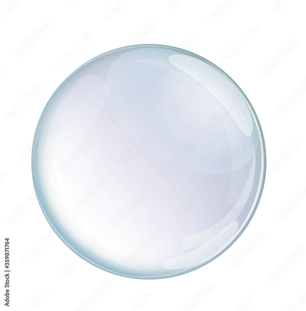 A soap bubble in a realistic style. Balloon for text. Vector illustration for design and web isolated on a white background. A soap bubble in a realistic style. Balloon for text. Vector illustration for design and web isolated on a white background.