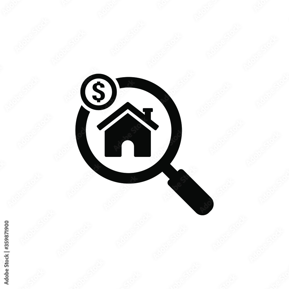 Property valuation icon design isolated on white background. Vector illustration Property valuation icon design isolated on white background. Vector illustration