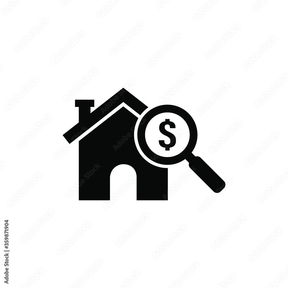 Property valuation icon design isolated on white background. Vector illustration