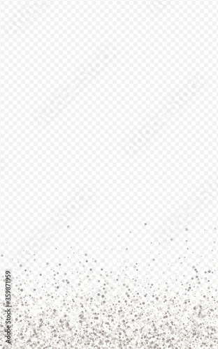 Silver Confetti Happy Transparent Background. 