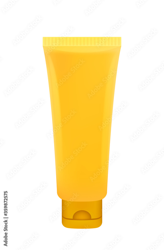 plastic tube yellow gold for cosmetic template design isolated on white background, cosmetics tube plastic mock-up for product design, empty yellow gold plastic tube realistic plastic tube yellow gold for cosmetic template design isolated on white background, cosmetics tube plastic mock-up for product design, empty yellow gold plastic tube realistic