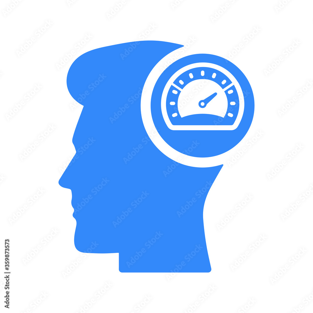 Productivity, speed, speedometer, work performance blue icon Productivity, speed, speedometer, work performance blue icon