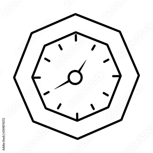 hexagonal clock icon, line style