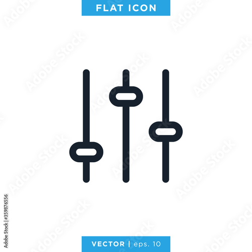Equalizer, Audio Music Icon Vector Design Template.