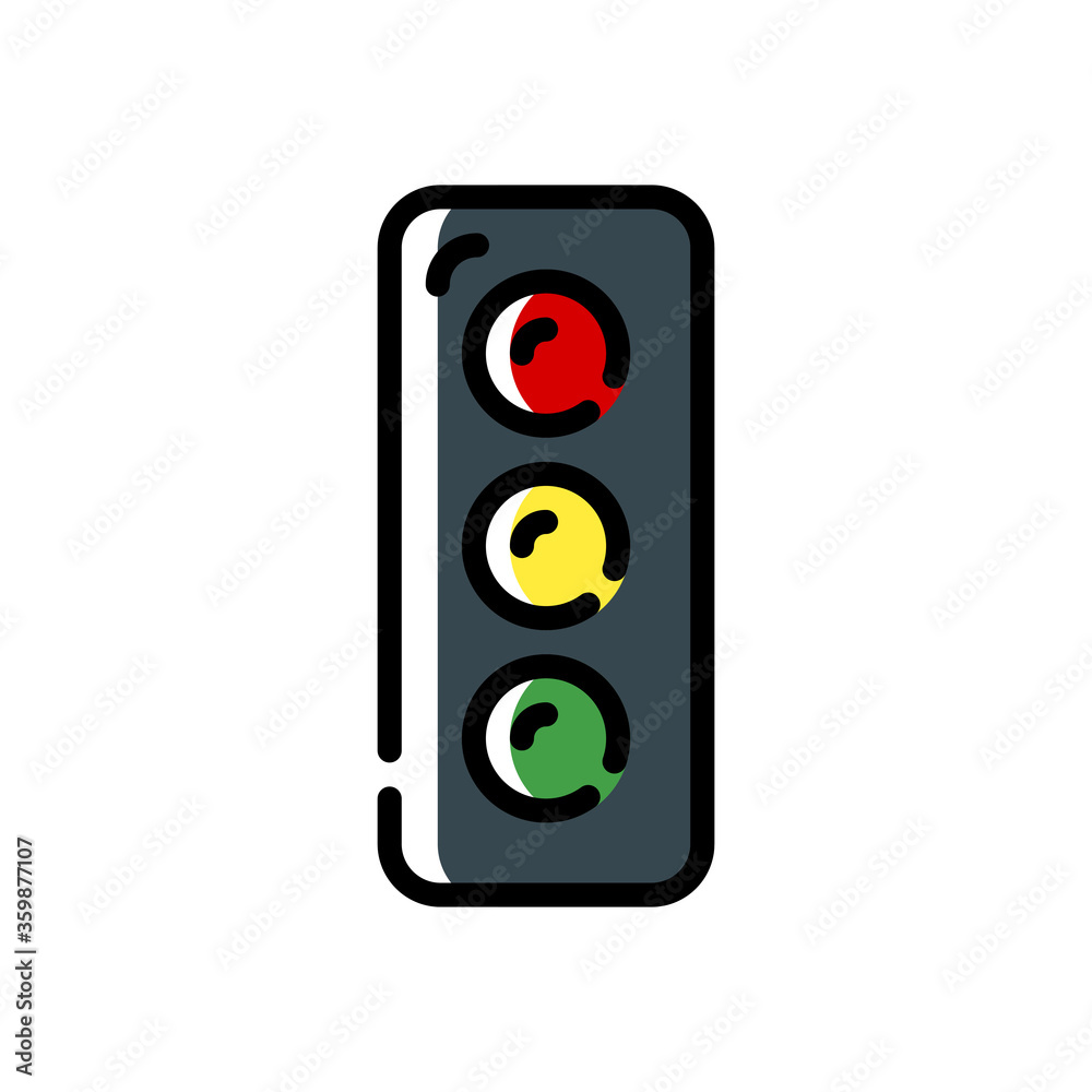 traffic light icon in filled line style. vector illustration for graphic design, website, UI on white background. EPS 10 traffic light icon in filled line style. vector illustration for graphic design, website, UI on white background. EPS 10