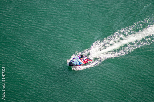 Photography jet ski boat in the ocean in Dubai Marina