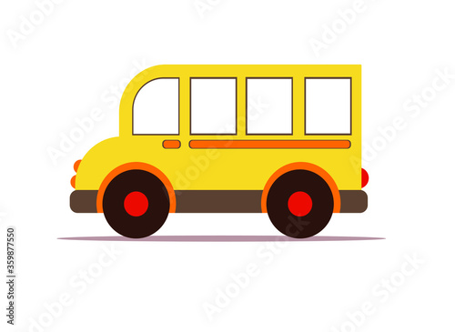 yellow school bus, vector illustration