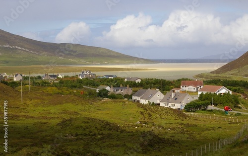 A view across Northton village towards the beach  Isle of Harris  Western Isles  Scotland  UK.