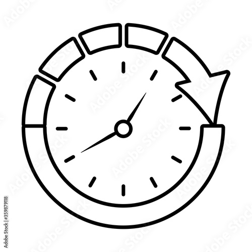 arrow around the clock icon, line style
