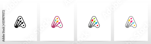 Colorfull Brushes On Letter Logo Design A