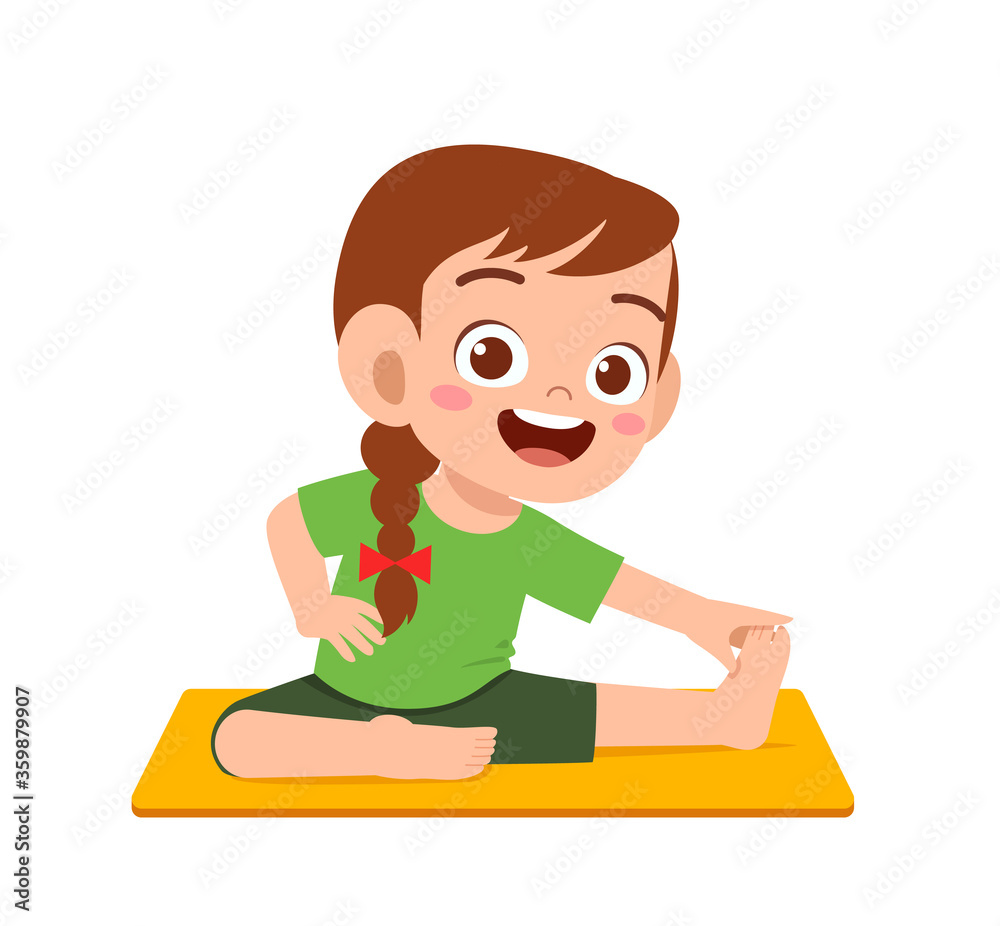 happy cute little kid boy and girl do yoga pose happy cute little kid boy and girl do yoga pose