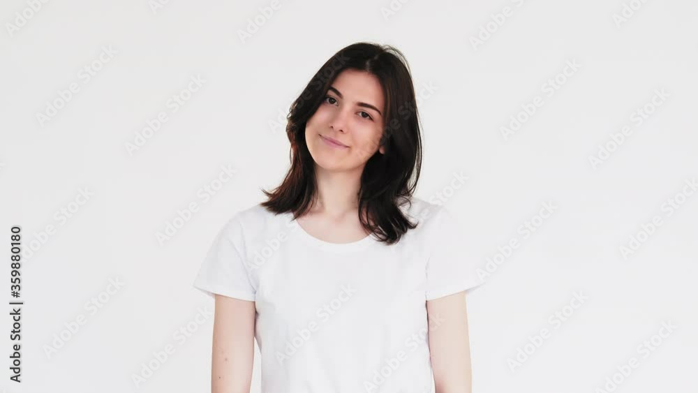 Confident woman portrait. Positive lifestyle. Happy lady smiling isolated on white copy space background. Confident woman portrait. Positive lifestyle. Happy lady smiling isolated on white copy space background.