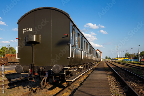 Refirbished passenger cars of retro train photo