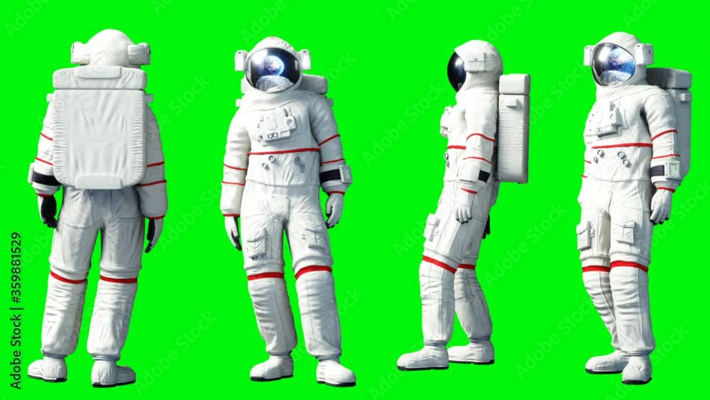 Astronaut stay idle . Green screen. Realistic 4k animation. Astronaut stay idle . Green screen. Realistic 4k animation.