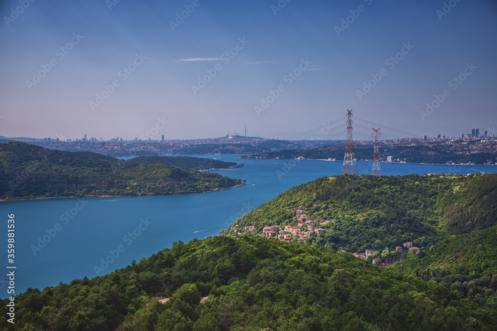 Landscape with Bosphorus from european side of Istanbul
