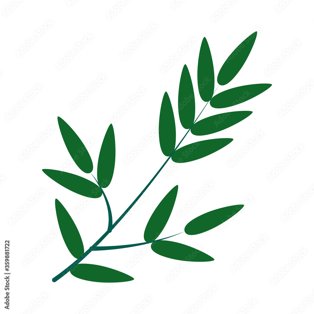 Naklejka premium branch with leaves icon, line style