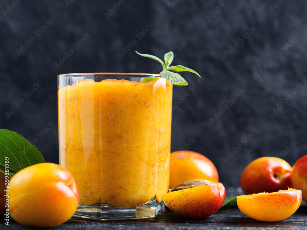 Fototapeta premium Seasonal summer healthy apricot smoothie