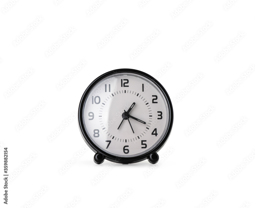 black colour clock on white background black colour clock on white background