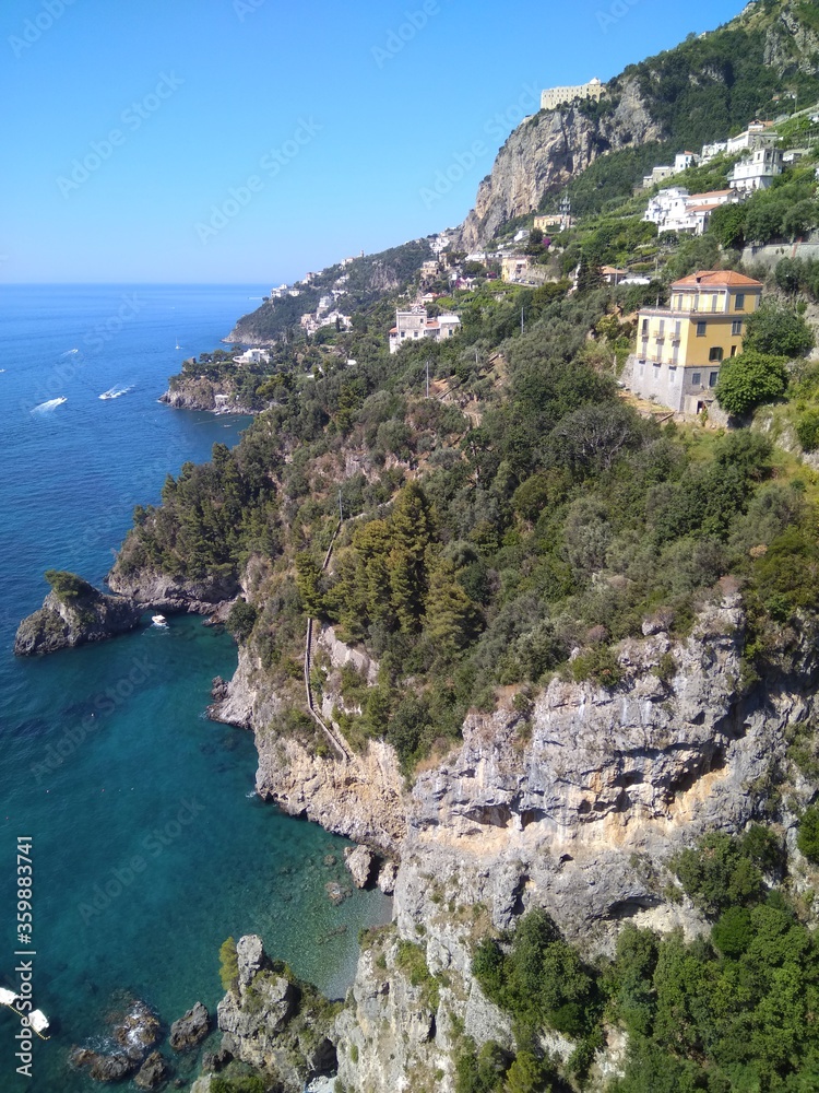 The picturesque landscape of the Amalfi coast in Italy