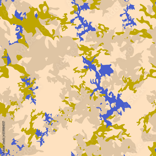UFO camouflage of various shades of beige  blue and yellow colors