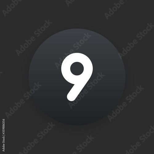Nine -  Matte Black Web Button