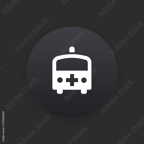 Ambulance -  Matte Black Web Button