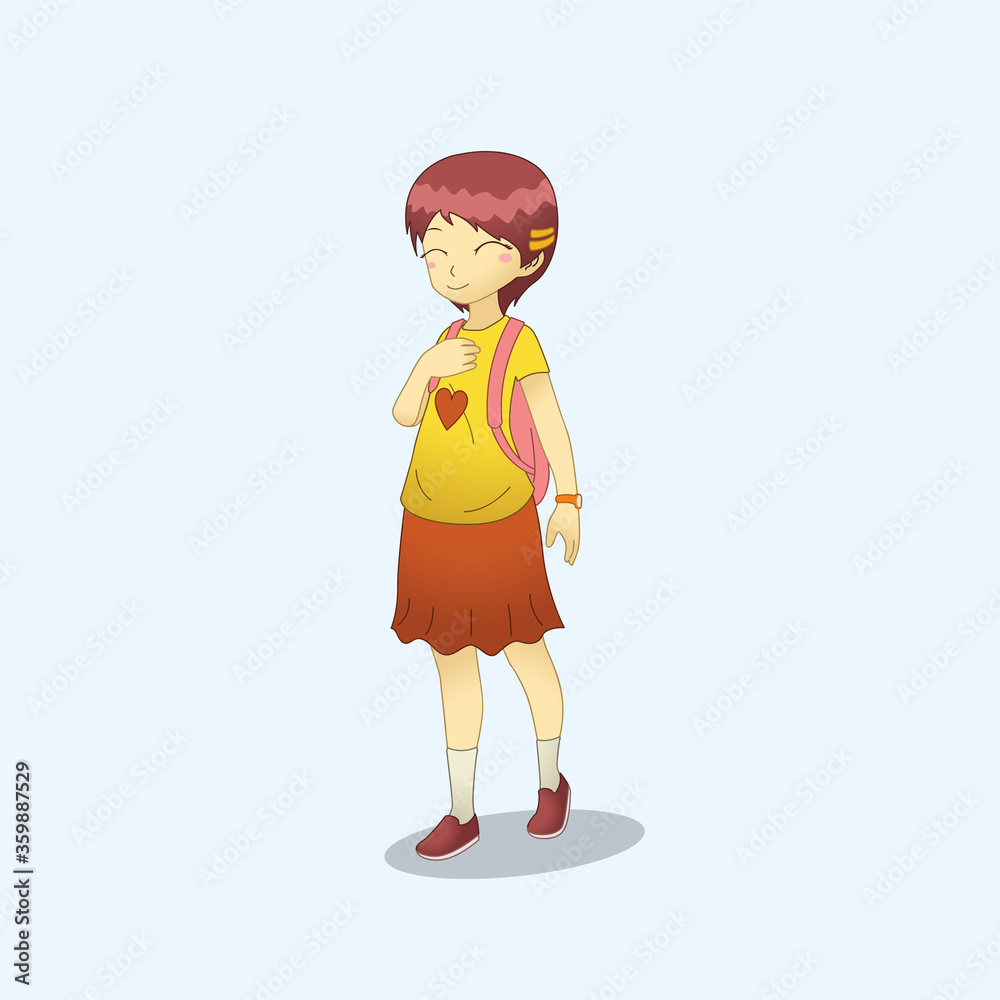 Illustration of back to school with a bag Illustration of back to school with a bag