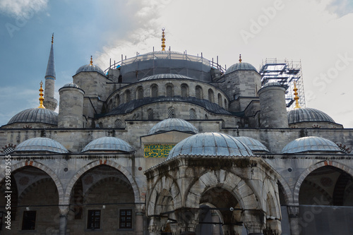 View of Blue Mosque Dome Restoration in Istanbul