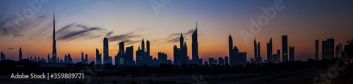 Panoramic picture of Dubai at night