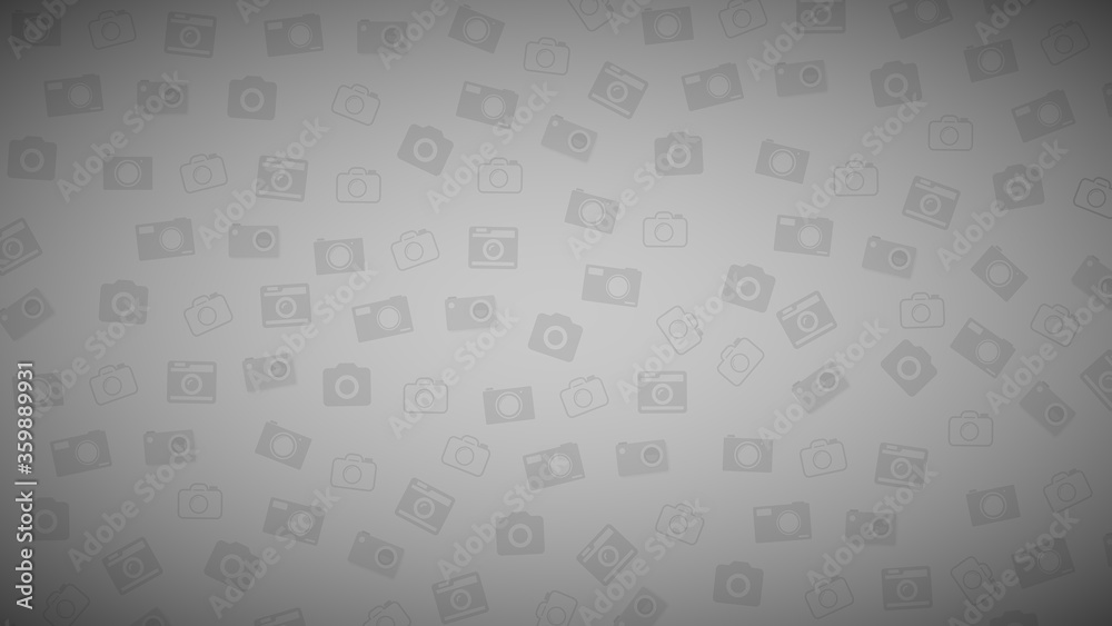 background with various camera icons randomly placed in grey color for national camera day