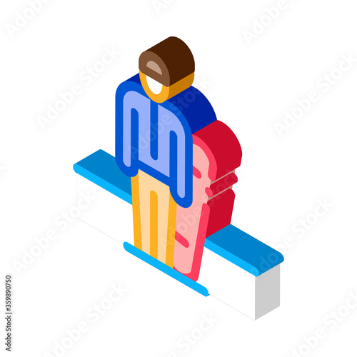 snowboarder sportsman icon vector. isometric snowboarder sportsman sign. color isolated symbol illustration