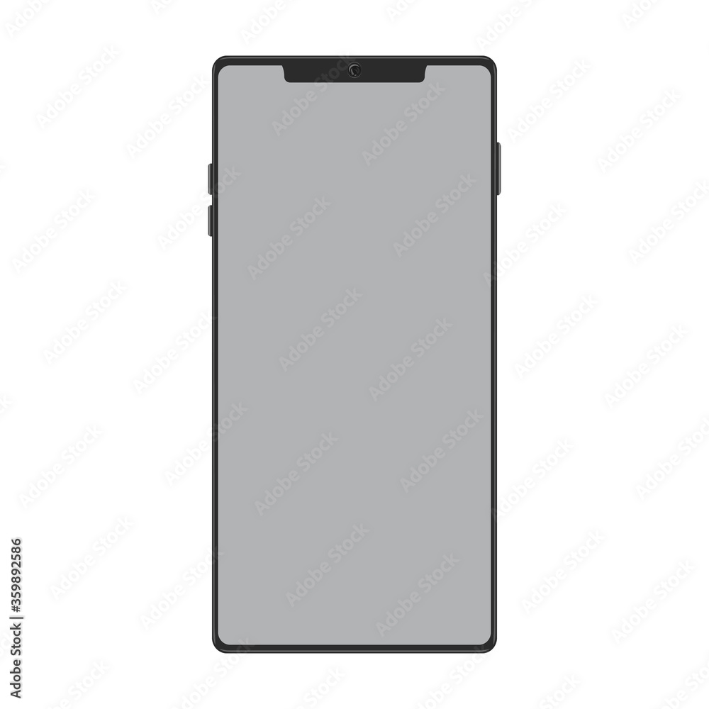 Black smartphone mock up. Flat and solid color style vector illustration.