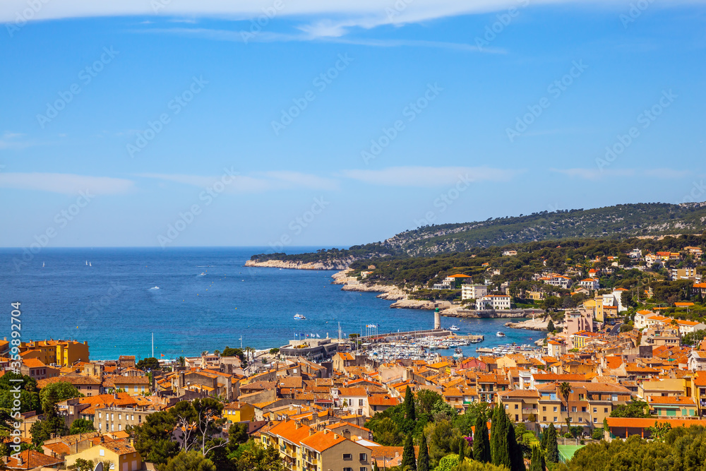 Red tiled roofs of Cassis