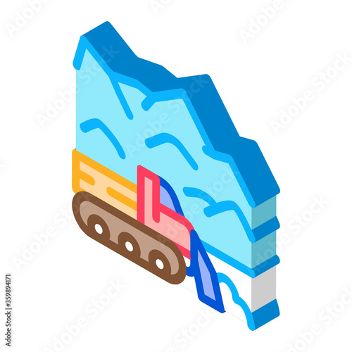 snow blower truck icon vector. isometric snow blower truck sign. color isolated symbol illustration