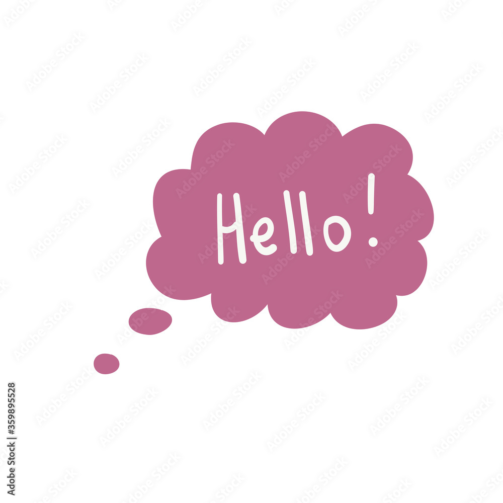 Speech bubble with hello mark. cartoon balloon word design.Vector illustration. Speech bubble with hello mark. cartoon balloon word design.Vector illustration.